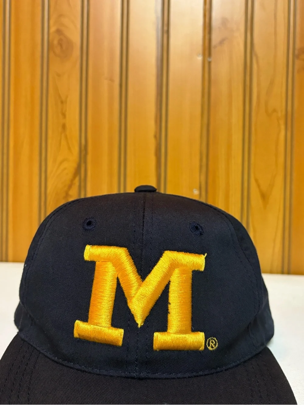 Top of the World Kids Hat Navy with Gold 'M' Patch